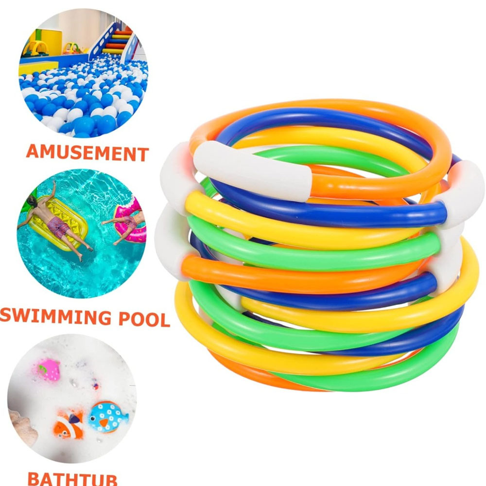Aquatic Diving - 4 bunte Tauchringe für Poolspiele –